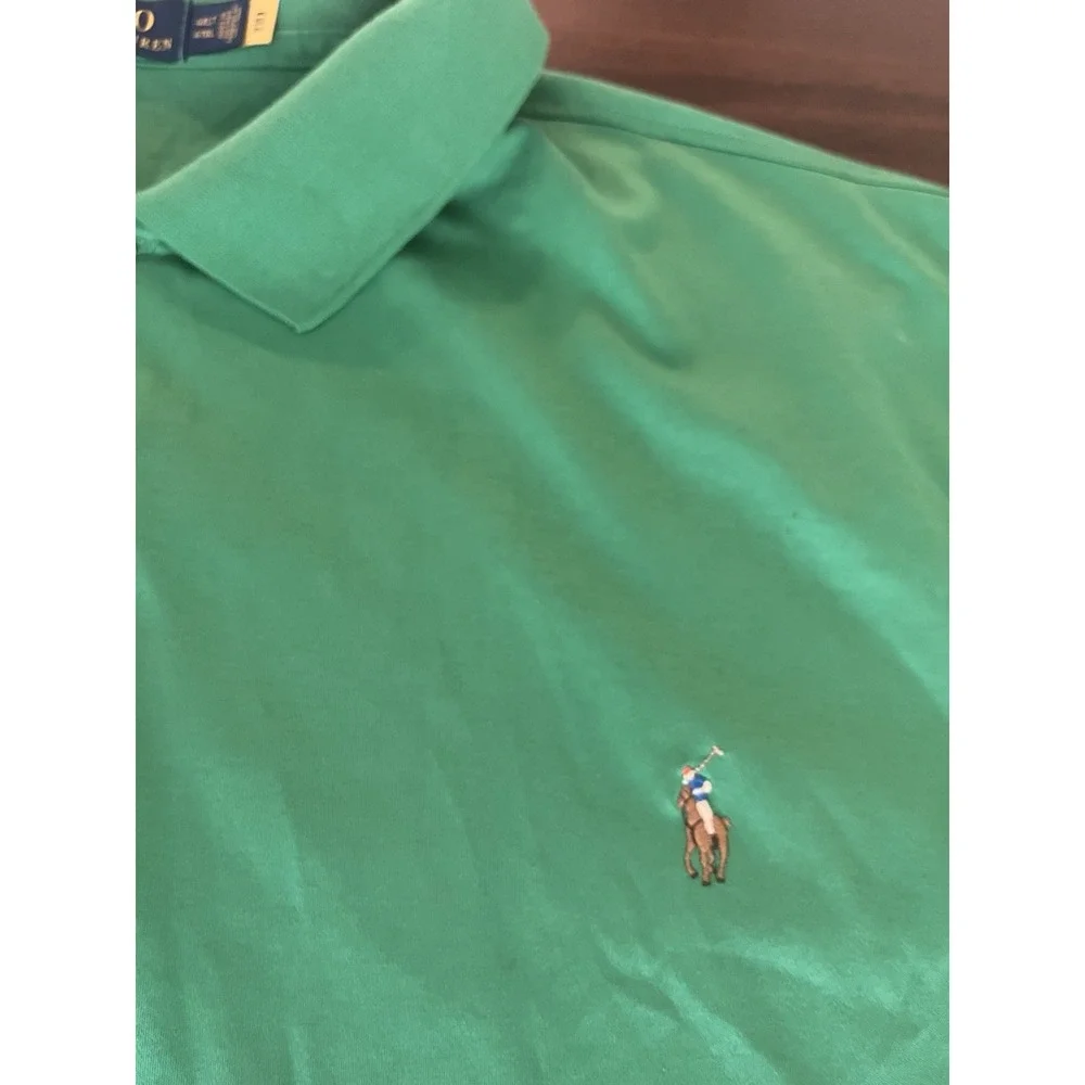 Polo Ralph Lauren Polo Shirt Mens 4LT‎ Green Big And Tall Flesh Pony Cotton